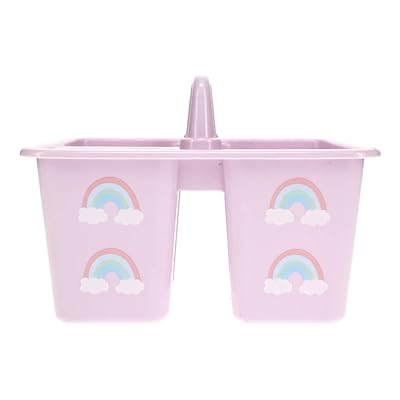 Cot Small Pastel Colors Printed Craft Caddies Classroom Caddy Organizer School Supplies Storage Bins with Handle Art Teachers Pre-K to 12