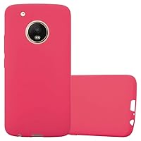 Case Compatible with Motorola Moto G5 Plus in Candy RED - Shockproof and Scratch Resistant TPU Silicone Cover - Ultra Slim Protective Gel Shell Bumper Back Skin