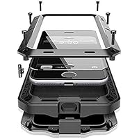 2024 for iPhone 15 Case Cover Full Body Shockproof Dustproof Waterproof Aluminum Alloy Metal Gorilla Glass Cover Case for Apple iPhone 15 6.1 inch (Black)