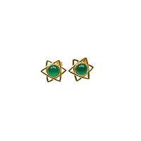 Green Onyx Earrings, Tiny Stud Earrings Birthstone Earrings, Sterling Silver Earrings, Onyx Earrings, Crystal Earrings, Round Ear Studs