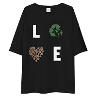 Coffee Bean Recycling Eco Friendly Love Earth Day Oversize Tee
