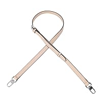 Smooth Faux Leather 0.5 Inch Wide 36-48 Inch Long Adjustable Silver Clasp Purse Strap Replacement for Crossbody Shoulder Apricot