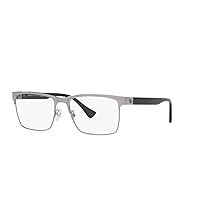 Versace VE 1285 1001 Gunmetal Metal Rectangle Eyeglasses 56mm