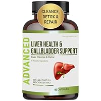 Liver Cleanse Detox & Repair and Gallbladder Supplements - Liver Health Formula to Support Liver Renew with Artichoke Extract, Milk Thistle, Dandelion Leaf. Liver Detox Supplements for Liver Support.