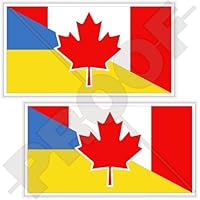 Canada-Ukraine Flag Stickers, Canadian-Ukrainian 4
