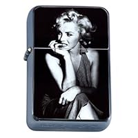 Marilyn Classic Image Windproof Refillable Flip Top Oil Lighter with Tin Gift Box D-002