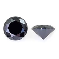 Loose Moissanite 1 Carat, Black Color Diamond, VVS1 Clarity, Round Cut Brilliant Gemstone for Making Engagement/Wedding/Rings/Jewelry/Pendant/Earrings/Necklaces Handmade Moissanite