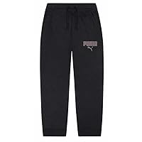 PUMA Boys Core Logo Jogger Sweatpants, Black/Gray, Medium
