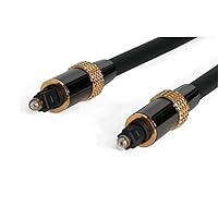 StarTech.com 20 ft. (6.1 m) Digital Optical Audio Cable - Toslink Digital Optical SPDIF - Premium - Male/Male - Optical Audio Cable (TOSLINK20) Black