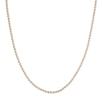 14k Rose Gold 2.5mm Bead Chain Necklace Lobster Lock Closure Jewelry for Women - Length Options: 18 20 22 24