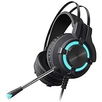 Headset Gaming Headphone Headset 7.1 Esports Headset, 3.5mm Bass Sound Quality with Microphone, Luminous Gaming Headset (Black)