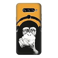 R2324 Funny Monkey with Headphone Pop Music Case Cover for LG V40, LG V40 ThinQ