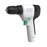 BLACK+DECKER reviva 12V Cordless Drill, 230 lb Torque, Made from Recyled Material (REVCDD12C),White