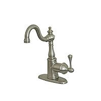 Kingston Brass KS7498BL English Vintage Bar Faucet with Cover Plate, Brushed Nickel, 11.06 x 6.25 x 2.38
