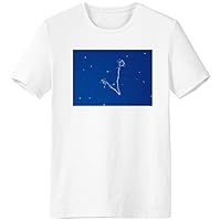 Star Universe Constellation Pattern T-Shirt Workwear Pocket Short Sleeve Sport Clothing