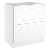 LOVMOR Kitchen Base Cabinets, Drawer Base Cabinet, 2-Drawer,Soft Close Hardware, 24 x 30 x 34.5 inch
