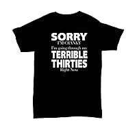 Terrible Thirties Shirt. Sorry I'm Cranky, Funny Thirtieth Birthday T-Shirt