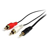 StarTech.com 3 ft Stereo Audio Cable - 3.5mm Male to 2x RCA Male - heaDPhone jack to RCA - Mini jack to RCA - 3.5mm to RCA (MU3MMRCA)