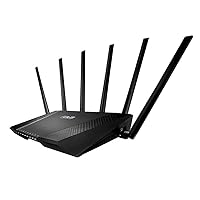 ASUS Tri-Band Gigabit (AC3200) WiFi Router (Up to 3167 Mbps) with MU-MIMO to ensure Lag-Free Gaming, AiProtection network security powered by Trend Micro(RT-AC3200)(Renewed)
