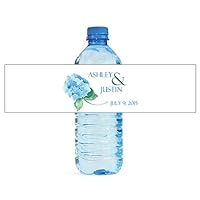 100 Hydrangea Wreath Wedding Water Bottle Labels Engagement Party 8