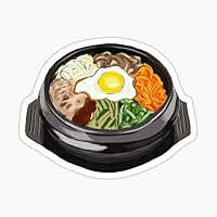 Korean Food Bibimbap Rice Bowl Veggies Vinyl Sticker (3