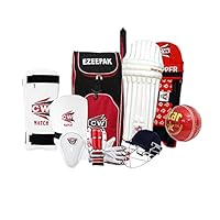 CW Rapid Right Handed Cricket Kit Set Size 6 for Young Boys Age Group 12-13 Years Leather Ball Kit Junior Boys Training & Regular Sports Practice Kit with Bat & Complete Accessories Protective Gears