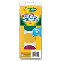 Crayola Watercolors,Washable,Plastic Handle Brush,Plastic Box,4/ST