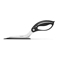 Dreamfarm Scizza | Non-Stick Pizza Scissors with Protective Server | Stainless Steel All-In-One Pizza Slicer & Pizza Server | Easy-To-Use & Clean Pizza Cutters | Black