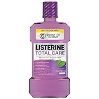 Listerine Total Care, 6 Benefits in One, Anticavity Fluoride Rinse, 33.8-Ounce Bottles (Pack of 6)