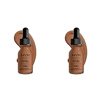 NYX PROFESSIONAL MAKEUP Total Control Pro Drop Foundation, Skin-True Buildable Coverage - Mahogany (Pack of 2)