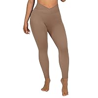 SUUKSESS Women Crossover Seamless Leggings Butt Lifting High Waisted Workout Yoga Pants