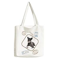 Dog Pet Animal Photography Pictures Stamp Shopping Ecofriendly Storage Canvas Tote Bag