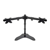 Monoprice Dual Monitor Free Standing Adjustable Desk Mount - for Monitors 15~30in, Up to 100 x 100 VESA, Black