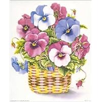 DSC Pansy Flowers in Weaved Basket Paper Tole 3D Decoupage Craft Kit Size 8x10 inches K56205