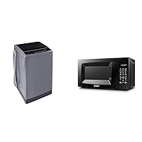 COMFEE’ 1.6 Cu.ft Portable Washing Machine, 11lbs Capacity Fully Automatic Compact Washer & EM720CPL-PMB Countertop Microwave Oven with Sound On/Off