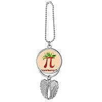 Calculating Mathematical Pi Strawberry Silver Wing Car Pendant Decoration