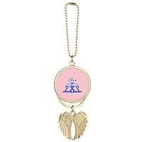 Balance Libra Sign Art Deco Fashion Car Keychain Angel Wing Pendant