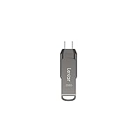 Lexar 256GB JumpDrive Dual Drive D400 USB 3.1 Type-C and Type-A Flash Drive for Storage Expansion and Backup, Up To 130MB/s Read, Metal Housing & Swivel Design, Titanium (LJDD400256G-BNQNU)