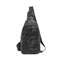 Backpack Toothless Men Leather Chest Sling Day Pack Shoulder Bag Sport Travel (Camouflage)
