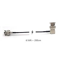3G 75Ohm HD SDI Cable Male HD SDI Extension Cable for BMCC BMPC Hyperdeck Cameras Video Cable (Straight to Right Angle, 200cm=6.56ft)