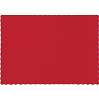 Club Pack of 600 Solid Classic Red Disposable Table Placemats 13.5