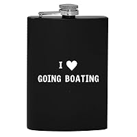 I Heart Love Going Boating - 8oz Hip Drinking Alcohol Flask