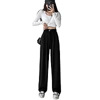 Women Wide Leg Pants Spring Autumn Casual Straight Office Lady Pant Female Solid White Black Long Trousers