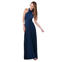 Women's Pure Color Formal Dress Party Variety Ways of Wearing