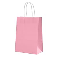 100 Pcs Paper Gift Bags, Kraft Paper Bags with Handles Great for Christmas Graduations Baby Showers Thanksgiving Halloween Easter Mother's Day Kids Parties Wedding Bridal Showers-15-12x5x16in