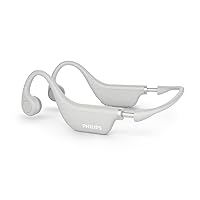 PHILIPS Kids Open-Ear Bone Conduction Bluetooth Headphones with Internal Microphone and Parental Controls, Gray, TAK4607GY