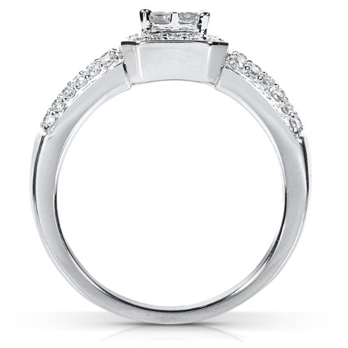 Kobelli Princess Diamond Wedding Set 3/4 carat (ctw) in 14k White Gold - 3 Piece Set