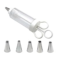 Dessert Decorating Set Cupcake Frosting Filling Injector with 5 Icing Nozzles Cake Decorating Tool Easy to Use cake decorating tools and supplies