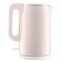 Kettles, 1500W Double Wall Stainless Steel Tea Kettle, 1.7L Fast Hot Water Boiler with Led Display, Water Kettle Cordless for Tea&Coffee, Auto Shut-Off/Pink/15 * 15 * 23CM