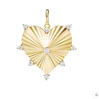 Designer Fluted Heart Diamond 925 Sterling Silver Charm Pendant,Beautiful Heart Silver Diamond Charm Pendant,Handmade Pendant Jewelry,Gift